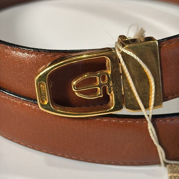 NWT Vintage Stefano Ricci Brown Colored Gold Colored Buckle Belt - Picture 2 of 5
